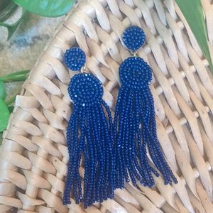 🎁 FWP J. Crew Tassel Earrings in Navy